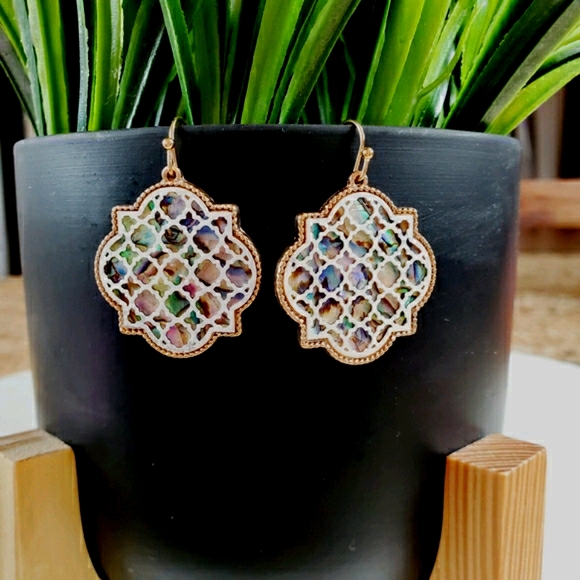 New abalone filigree dangle earrings - Picture 8 of 11